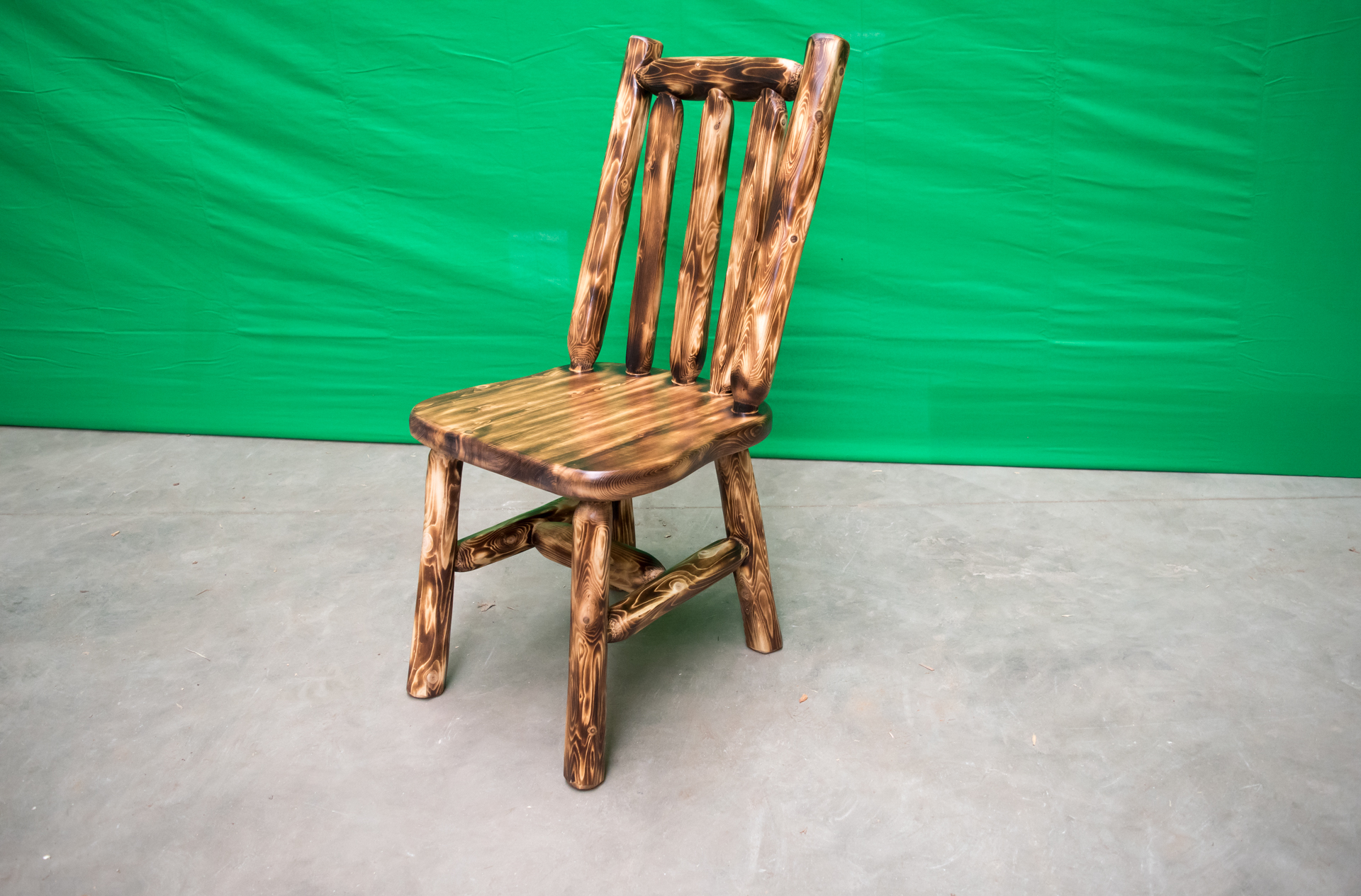 Northern Torched Cedar Log Chair Amish Log Furniture