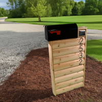 Cedar Log Mailbox Stand