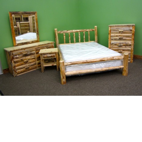 Northern Rustic Pine 5 Pc Log Bedroom Set