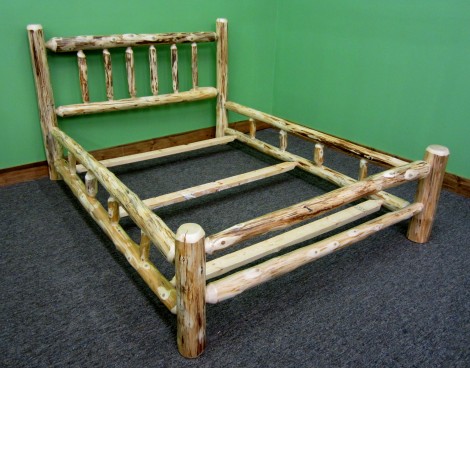 Northern Rustic Pine Log Bed Amish Log Furniture