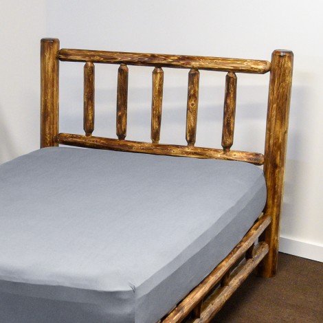 Northern Torched Cedar Log Platform Bed Amish Log Furniture